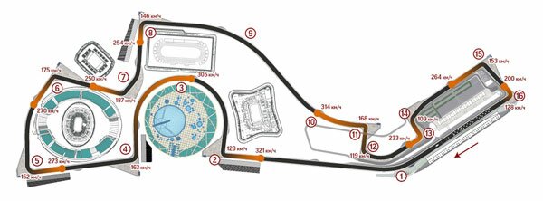 Схема трассы Формулы-1 в Сочи